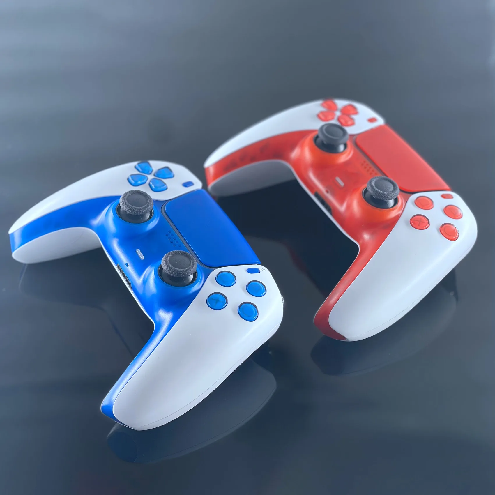 ABFN-Thumb عصا قبضة غطاء غمبد الديكور قطاع شل استبدال الغطاء الأمامي كيت لملحقات سوني PS5