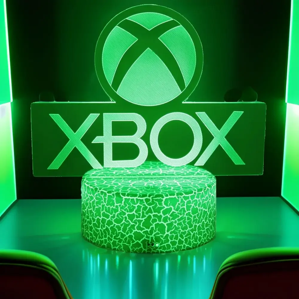 مصباح الألعاب ثلاثية الأبعاد ضوء الليل ل XBOX غرفة الألعاب مكتب الإعداد الإضاءة ألعاب الديكور على مصابيح LED الجدول أيقونة شعار هدايا الاطفال #3