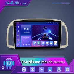 For Nissan March Micra K12 2002 -2010 Multimedia Car Radio Stereo WIFI Wireless Carplay Android Auto Navigation 4G BT Android 16