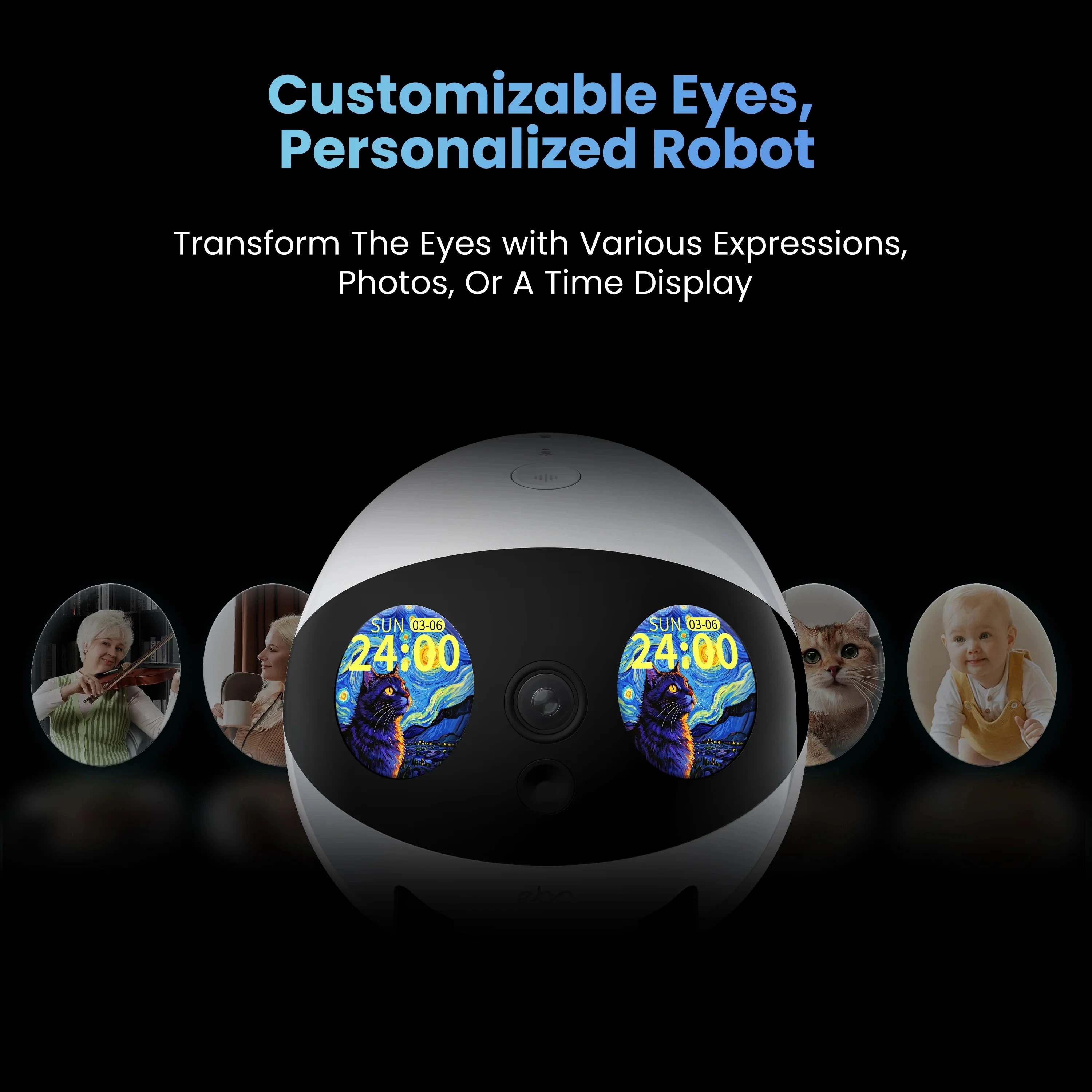 EBO AIR 2 PLUS Intelligent Pet Companion Robot, 3k Camera, Video Call and AI Artificial Intelligence Patrol Function