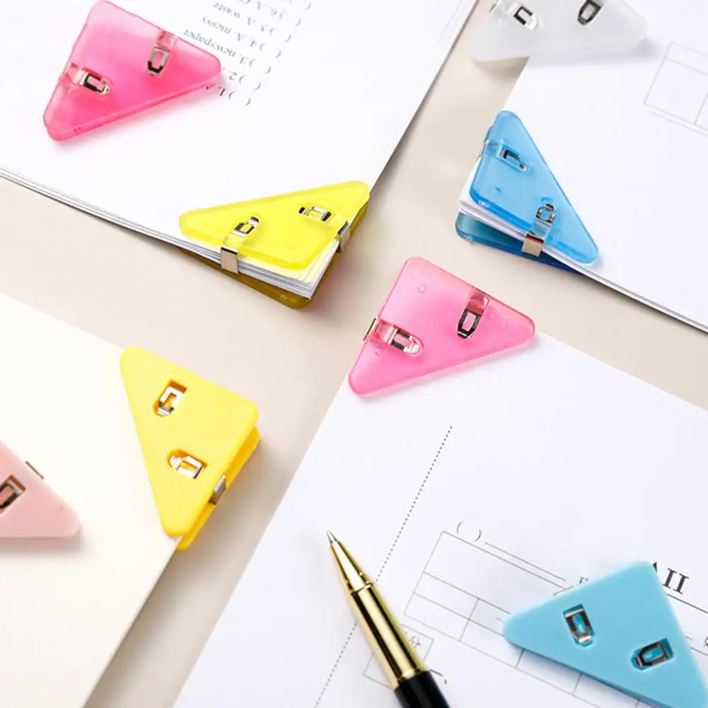 Triangle Clips Firm Binder Clips Widely Used Binding  Convenient Triangle Page Holder Index Clamps Corner Clips