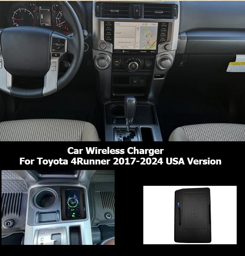 For Toyota 4Runner 2017-2024 USA Version Car Wireless Charger 15W Quick Charging Center Console Mobile Phone Charger