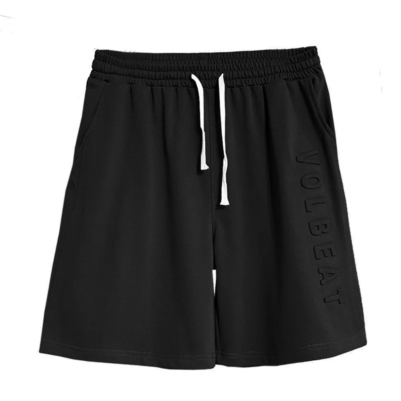 high quality summer cotton shorts men Comfort steel print sweatpants loose jogging fitness shorts oversized sports short pants