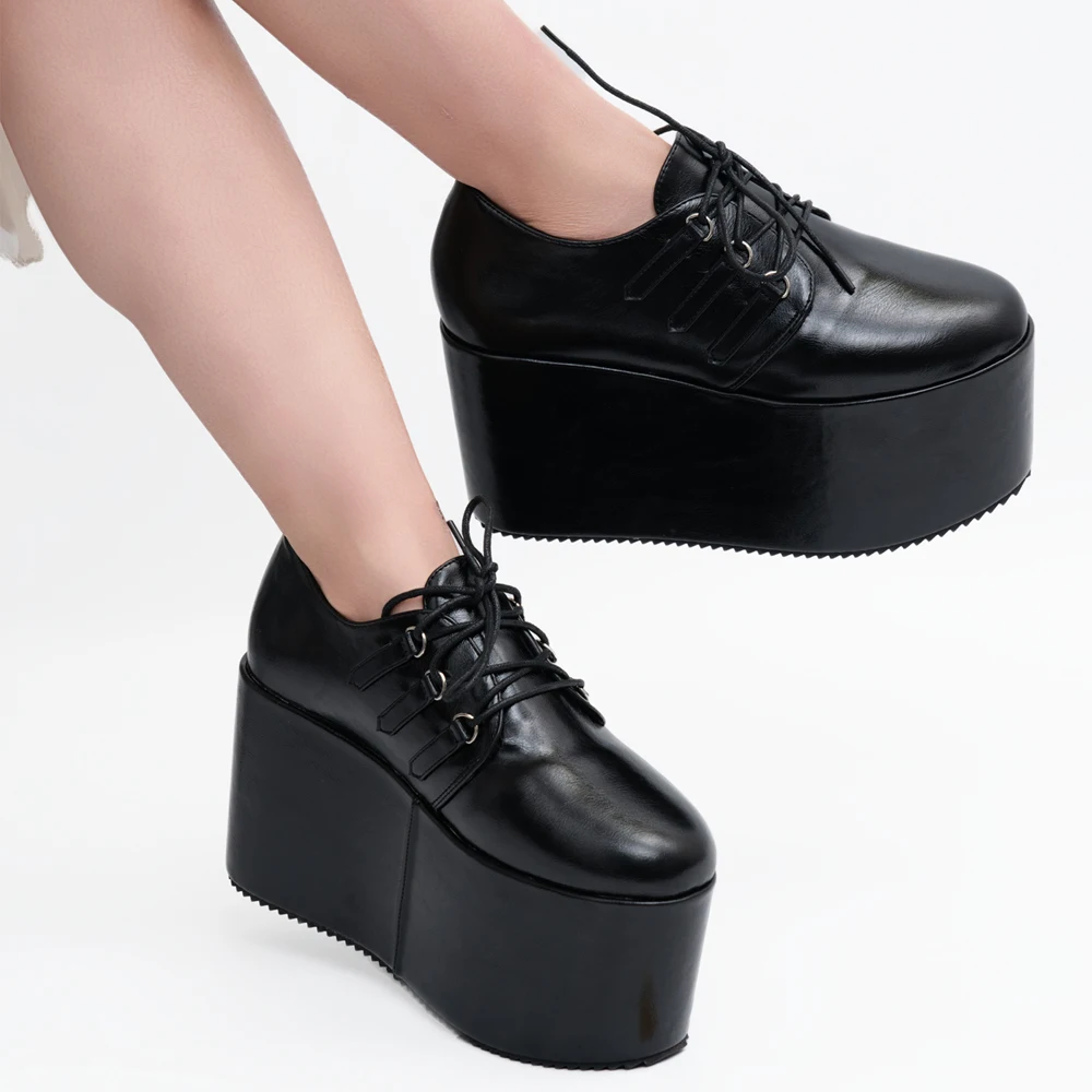 

Unisex Extreme 10 cm High Heel Oxford Platform Goth Punk Cyber Gogo Shoes