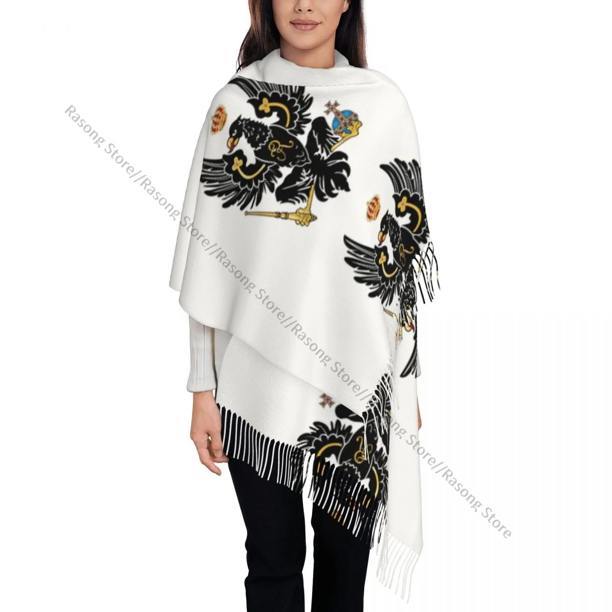 

Flag Of The Kingdom Of Prussia Winter Scarf Shawls Wrap Women Men Warm Bufanda Tassel Scarves