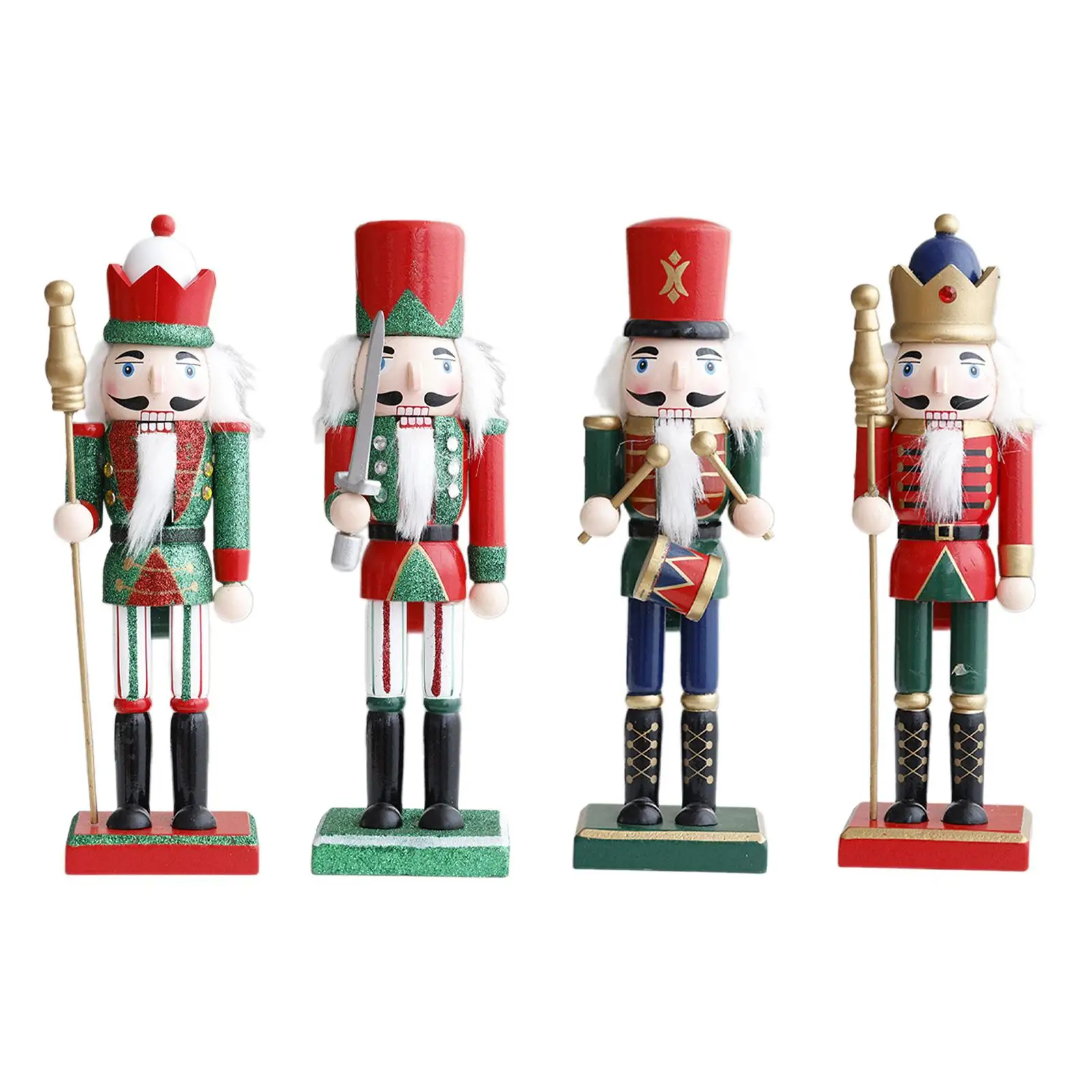 Nutcracker Figurine Christmas Decoration Tabletop Ornament Wooden Nutcracker for