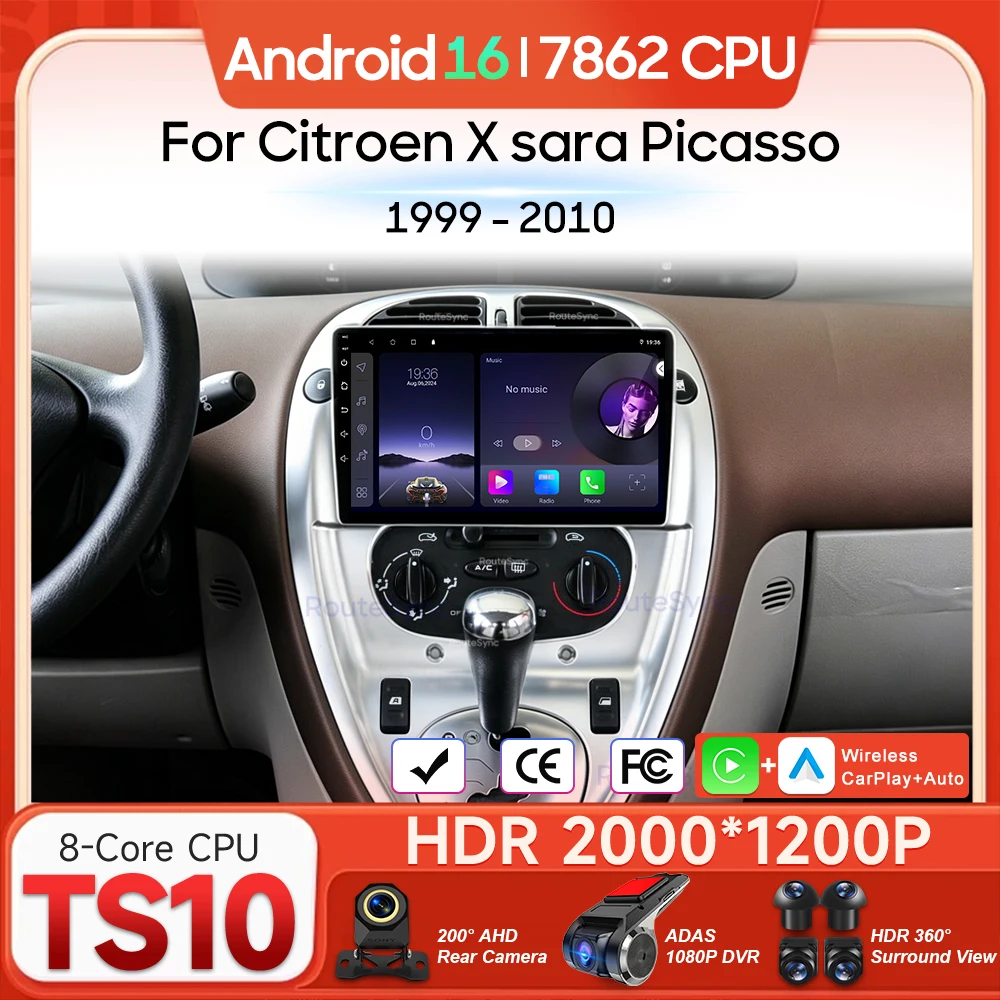 Android 16 For Citroen Xsara Picasso 1999 - 2010 Car Multimedia Player Carplay Auto Head Unit Radio Video Stereo Navigation GPS