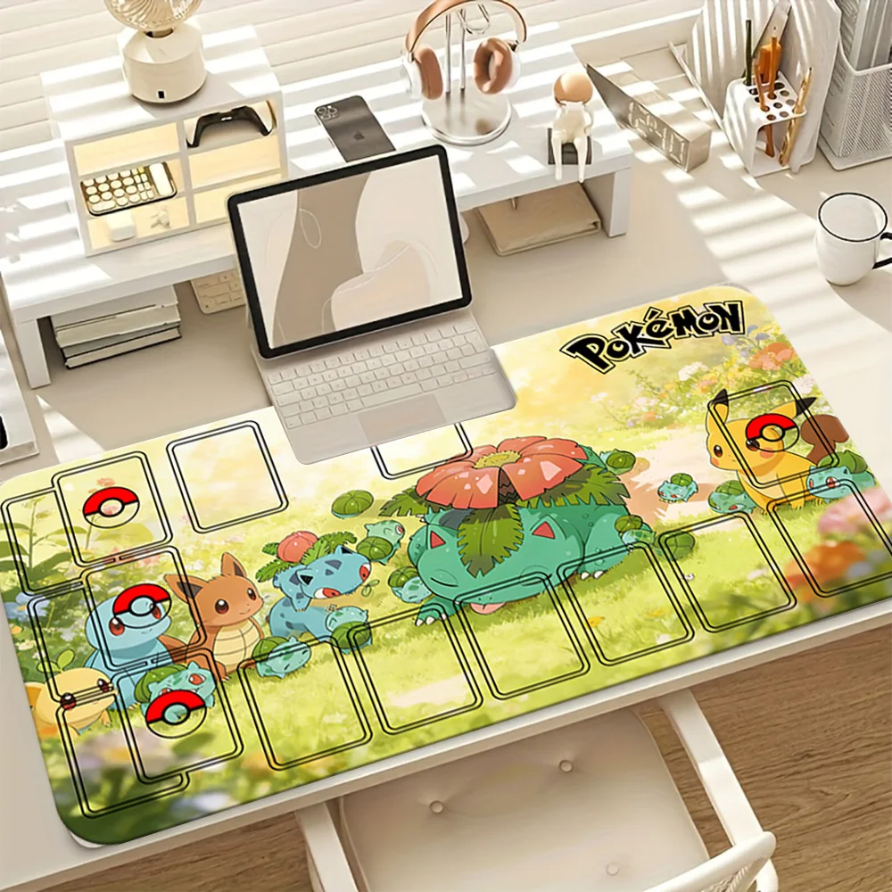 

Pokemon Bulbasaur Evolution Garden TCG Playmat Gaming Mouse Pad with Zones Desk Mat