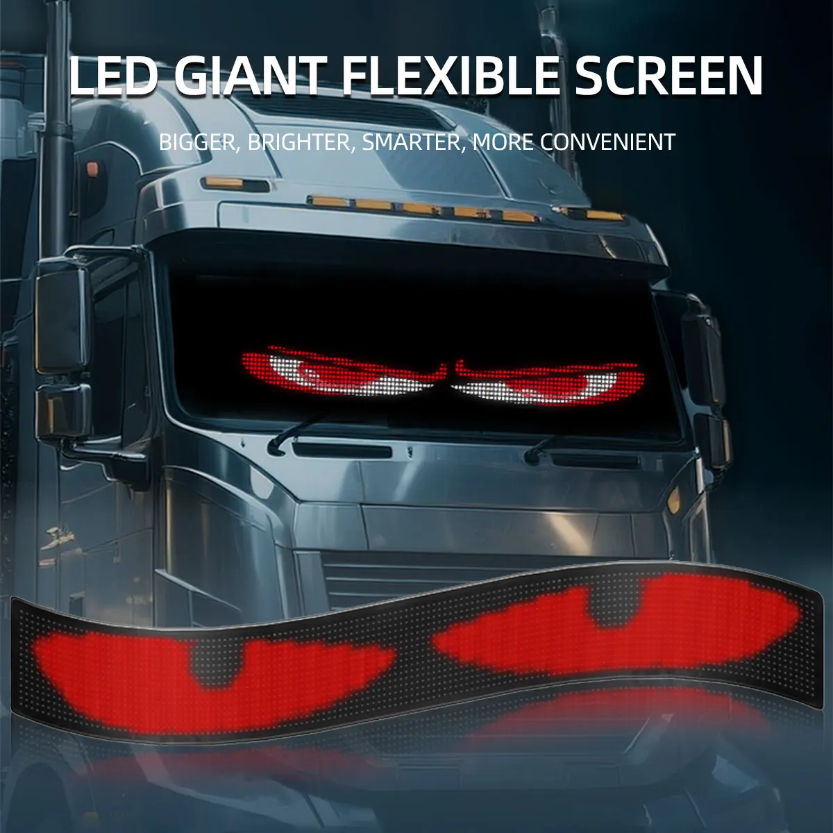 Pantalla suave LED para coche, pantalla publicitaria flexible montada en coche, aplicación USB, escaparate Bluetooth, pantalla dinámica Devil's Eye