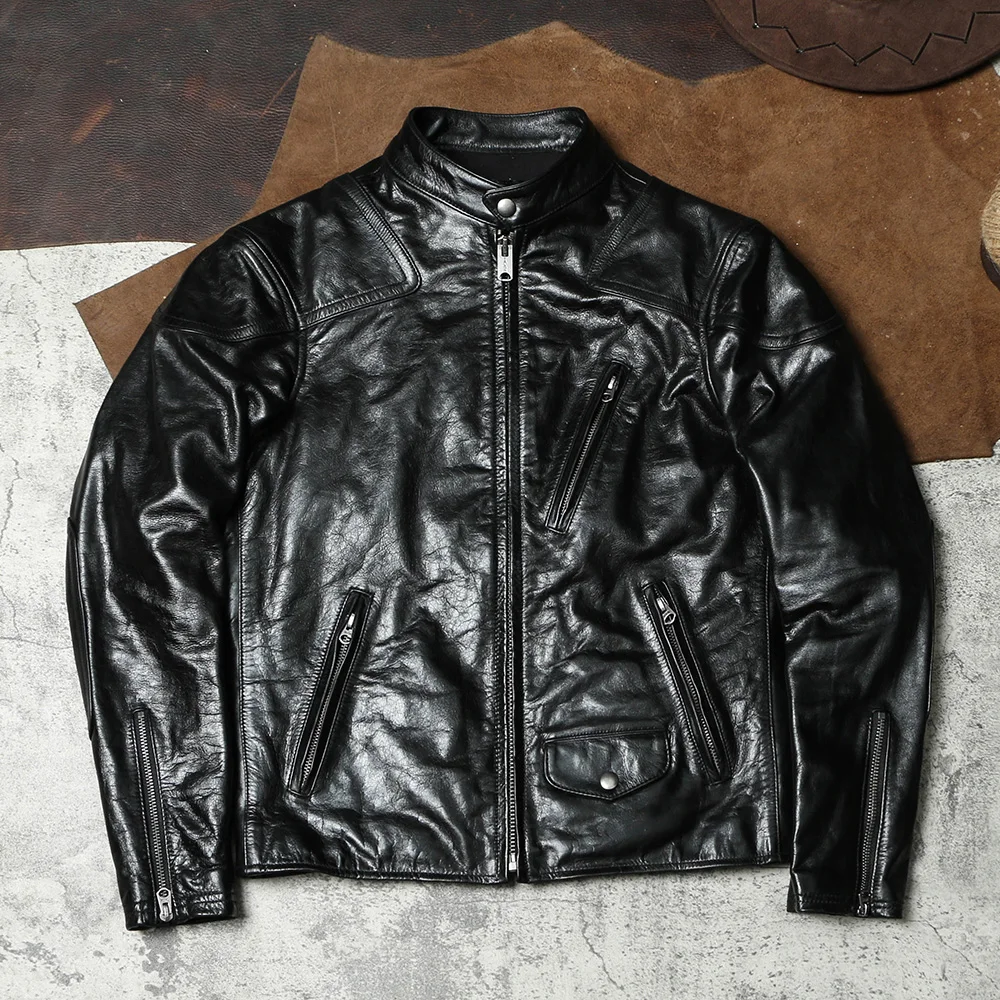 

DSH980 Asian Slim Size Super Top Quality Genuine Japan Horse Leather Classic Durable Horsehide Stylish G9 Jacket