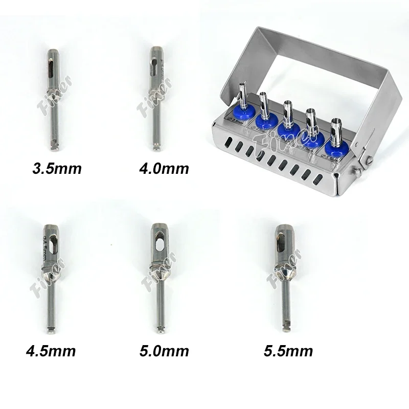 Finer Dental Tissue Punch Drills Stainless Steel Positioning Dental Implant Drills with Stopper Surgical Tool Dental Materials