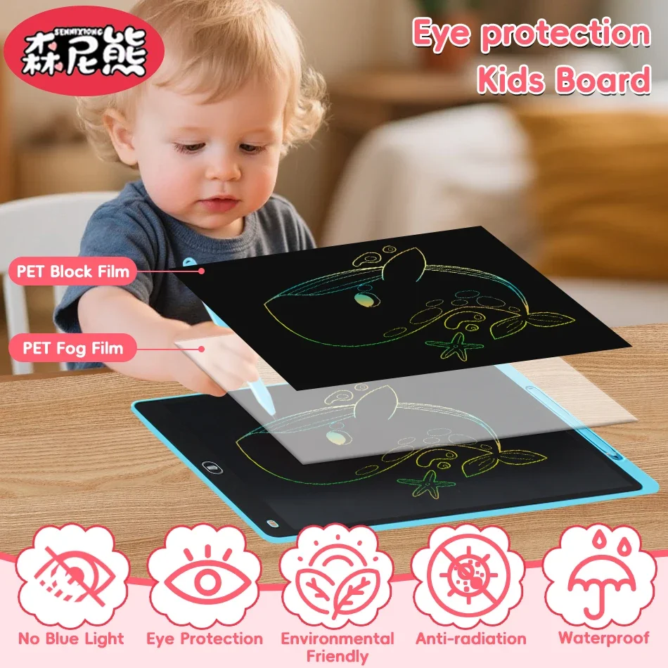 SENNIXIONG 8.5/10/12/16 بوصة قابل للمسح LCD جهاز كمبيوتر لوحي للرسومات الكتابة لوحة الرسم اللوحة لعبة تعليمية للأطفال هدية عيد #4