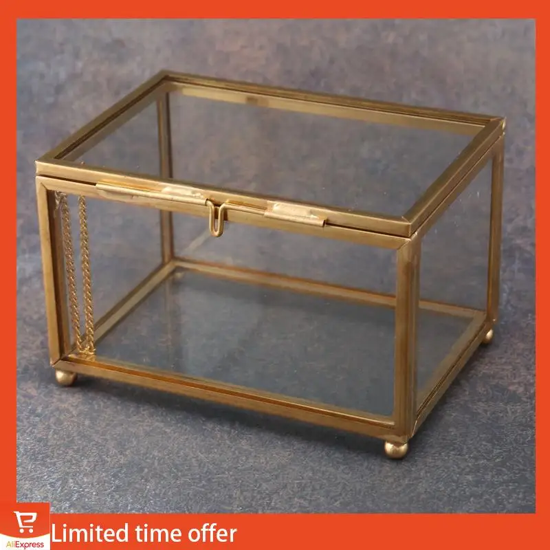 

Fresh 3X Geometric Glass Style Jewelry Box Table Container For Displaying Jewelry Keepsakes Home Decoration Plants Container