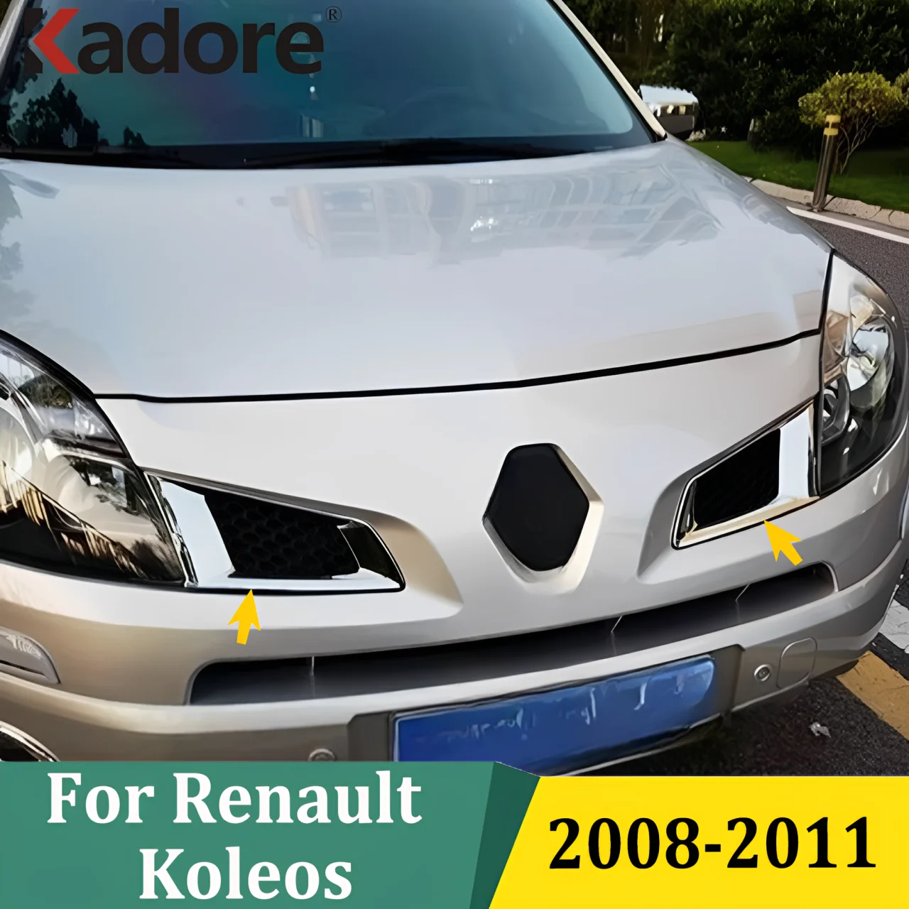

For RENAULT KOLEOS 2008 2009 2010 2011 Chrome Front Grills Grilles Around Cover Racing Grills Trim Exterior Accessories