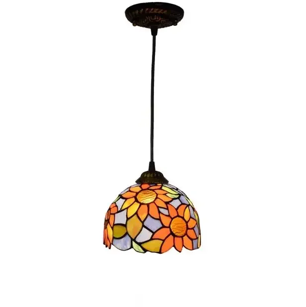

European Mediterranean Creative Stained Glass Restaurant Chandelier Retro Bar Aisle Glass Chandelier