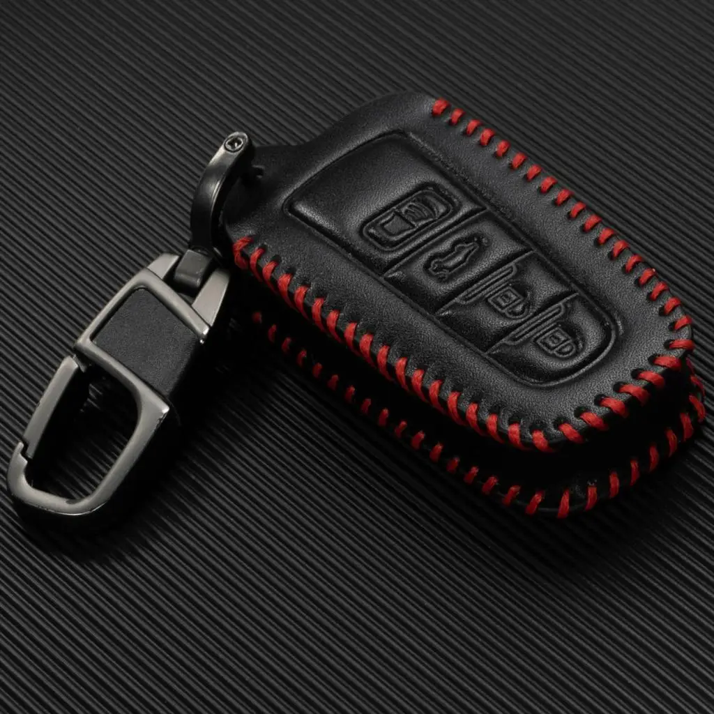 PU Leather Remote Key Chain Ring Case Cover Shell Protect For Toyota CHR Camry Corolla RAV4 Highlander Prius Land Cruiser Prado