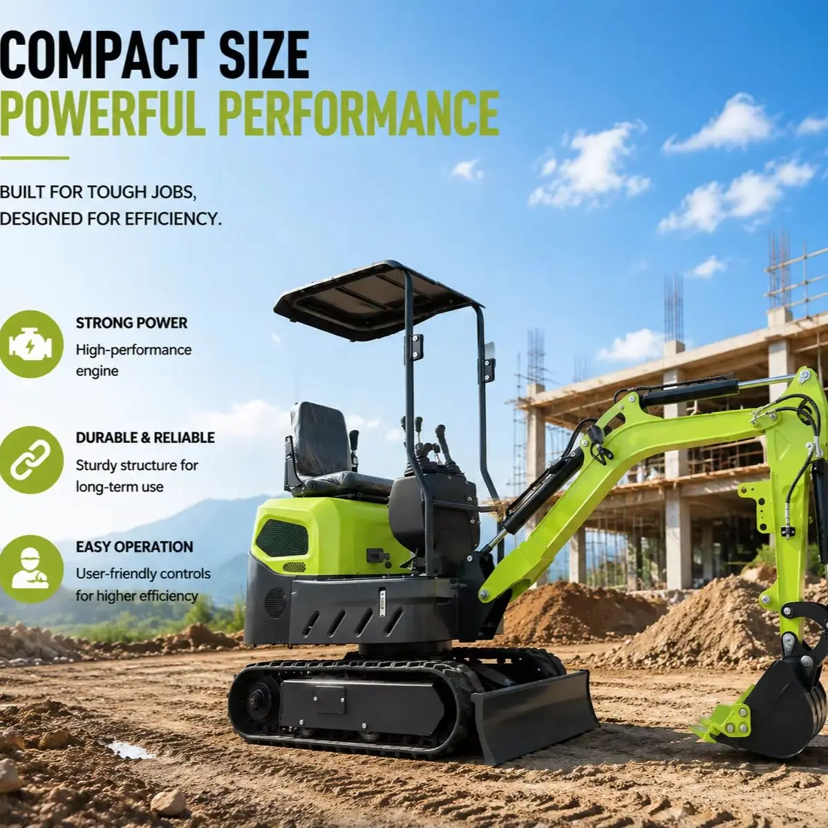 Mini Excavator Machine Small Crawler Digger Hydraulic Excavator for Garden Farm Road Construction Work
