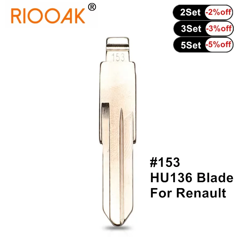 10Pcs #153 HU136 Uncut Flip Key Blade Metal Blank Compatible KD VVDI Remote For Renault Megan Dacia Clio Duster Car Replacement