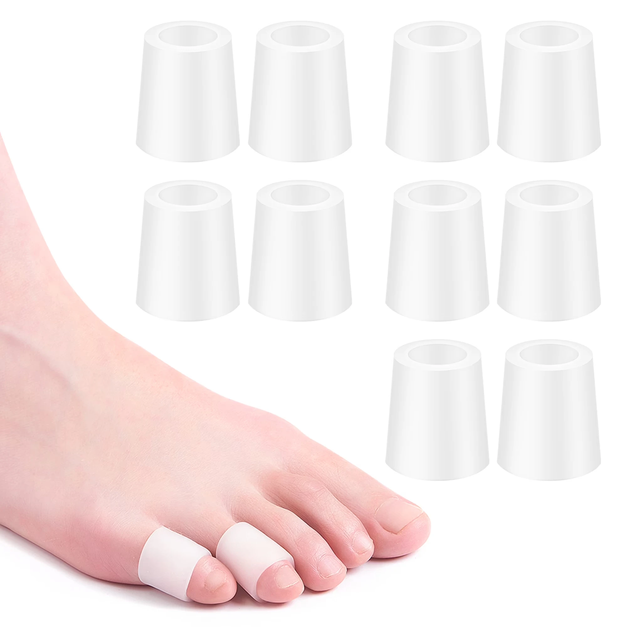Silicone Toe Separators and Gel Toe Protectors for Pain Relief, Callus and Blister Protection, Friction Relief