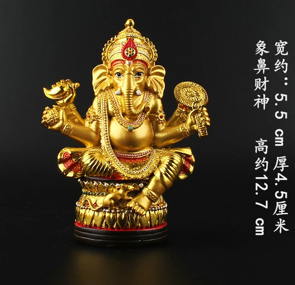 13 tall # Greco-Buddhist HOME OFFICE Talisman efficacious House India, Thailand Gilding Ganesha Buddha statue