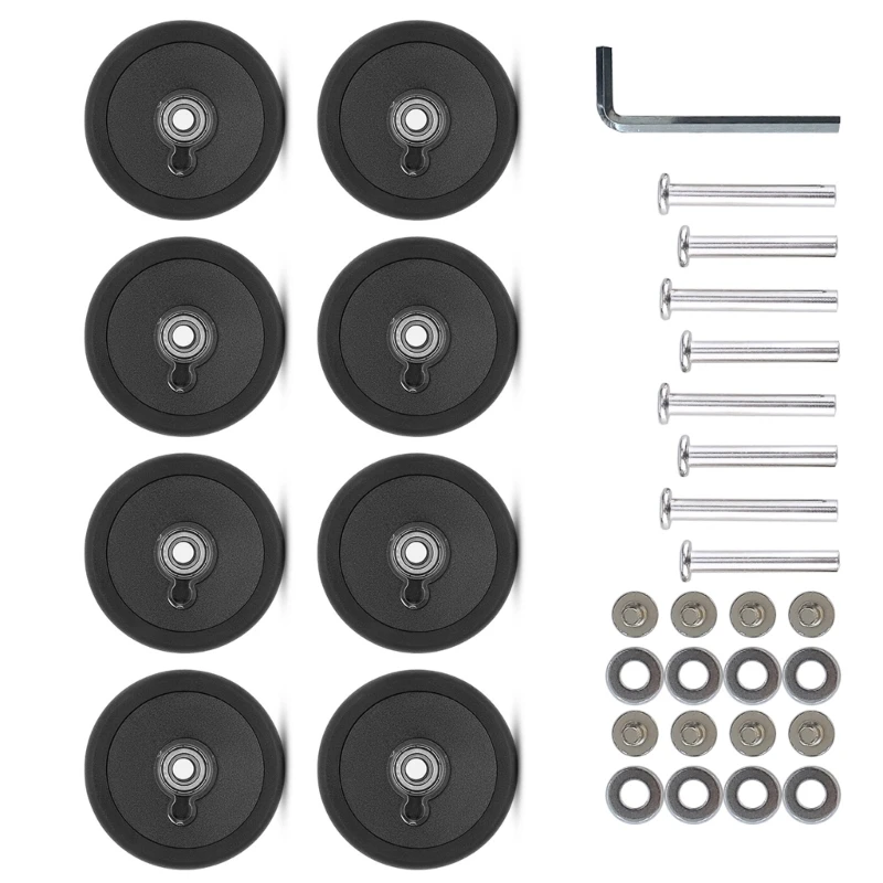 

8Pcs/set Travel Luggage Suitcase Replacement 55mm Black Plastic Caster Repair Kits Shelf Replacement