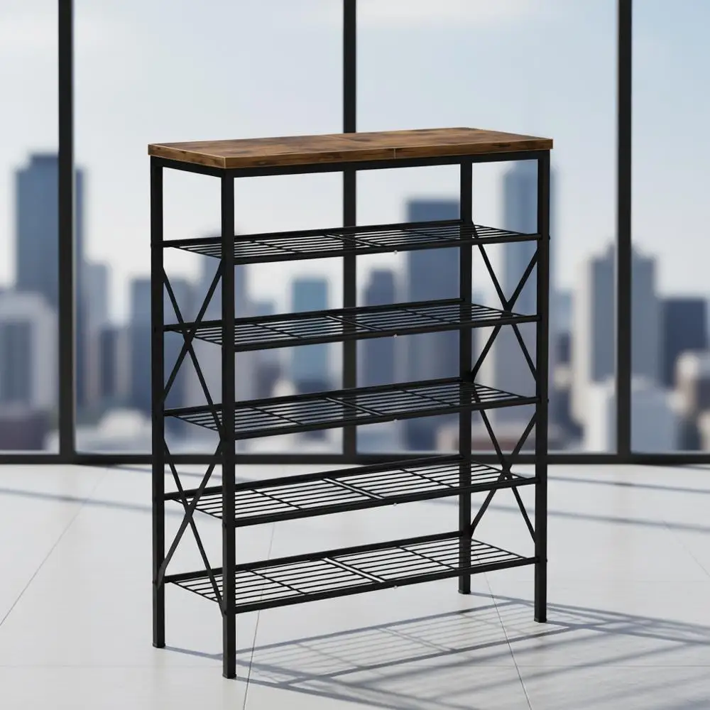 

Sturdy 6-Tier Shoe Rack for 24 Pairs, Adjustable and Stackable, Ideal for Home Entryways and Closets