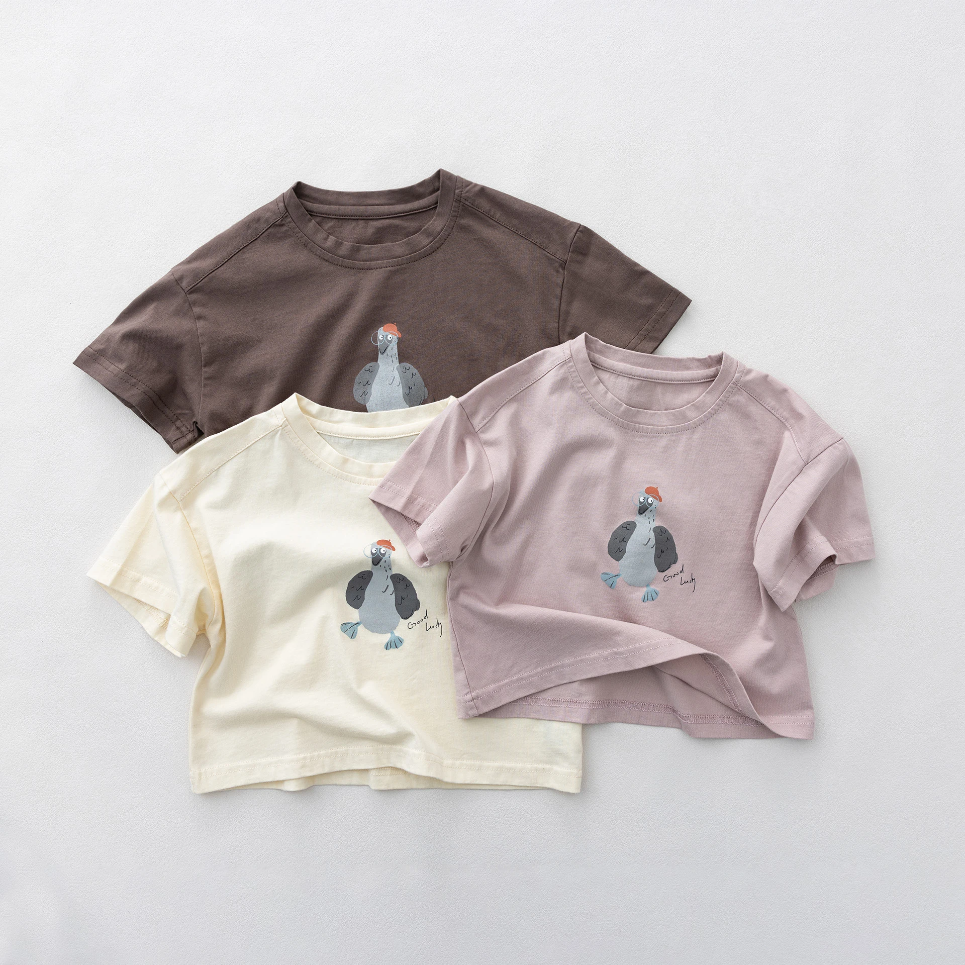 2026 Summer New Boys Girls Cute Duck Print T Shirts Children Short Sleeve Casual Tops Baby Cotton Tee Fashion Kids Clothes