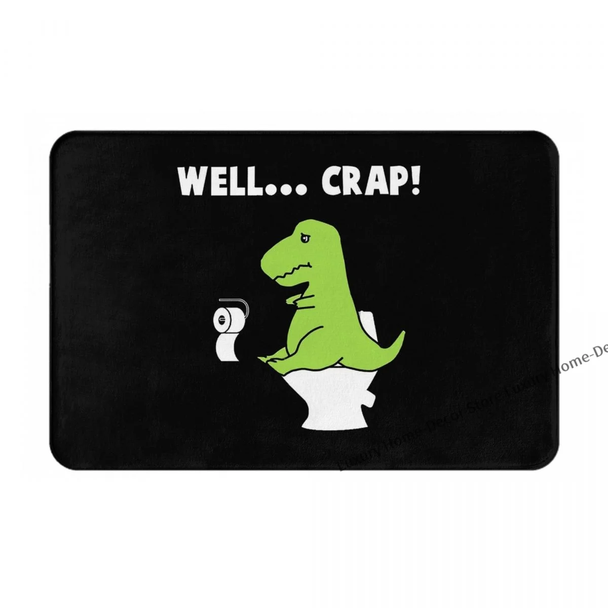 Bathroom Non-slip Doormat Kitchen Mat Well... Crap! Dinosaur Struggle Balcony Carpet Welcome Rug Bedroom Decor