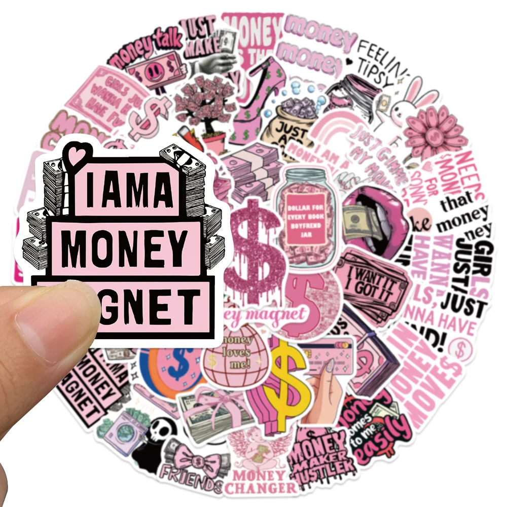 50 قطعة المال الكتابة على الجدران الفينيل ملصقات مقاومة للماء لزجاجة المياه المحمول الهاتف الأمتعة للبالغين حفلة تفضل الفصول الدراسية المكافآت #2