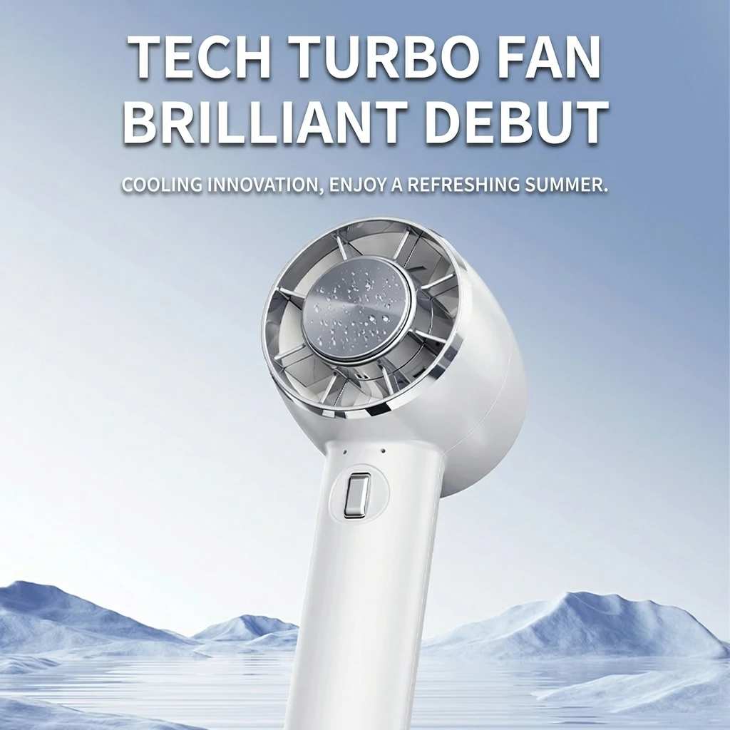 

Turbo Fan 1800mAh Brushless DC Motor 3-Speed Adjustable Portable Handheld Fan with Metal Clip for Travel Outdoor Summer Cooling