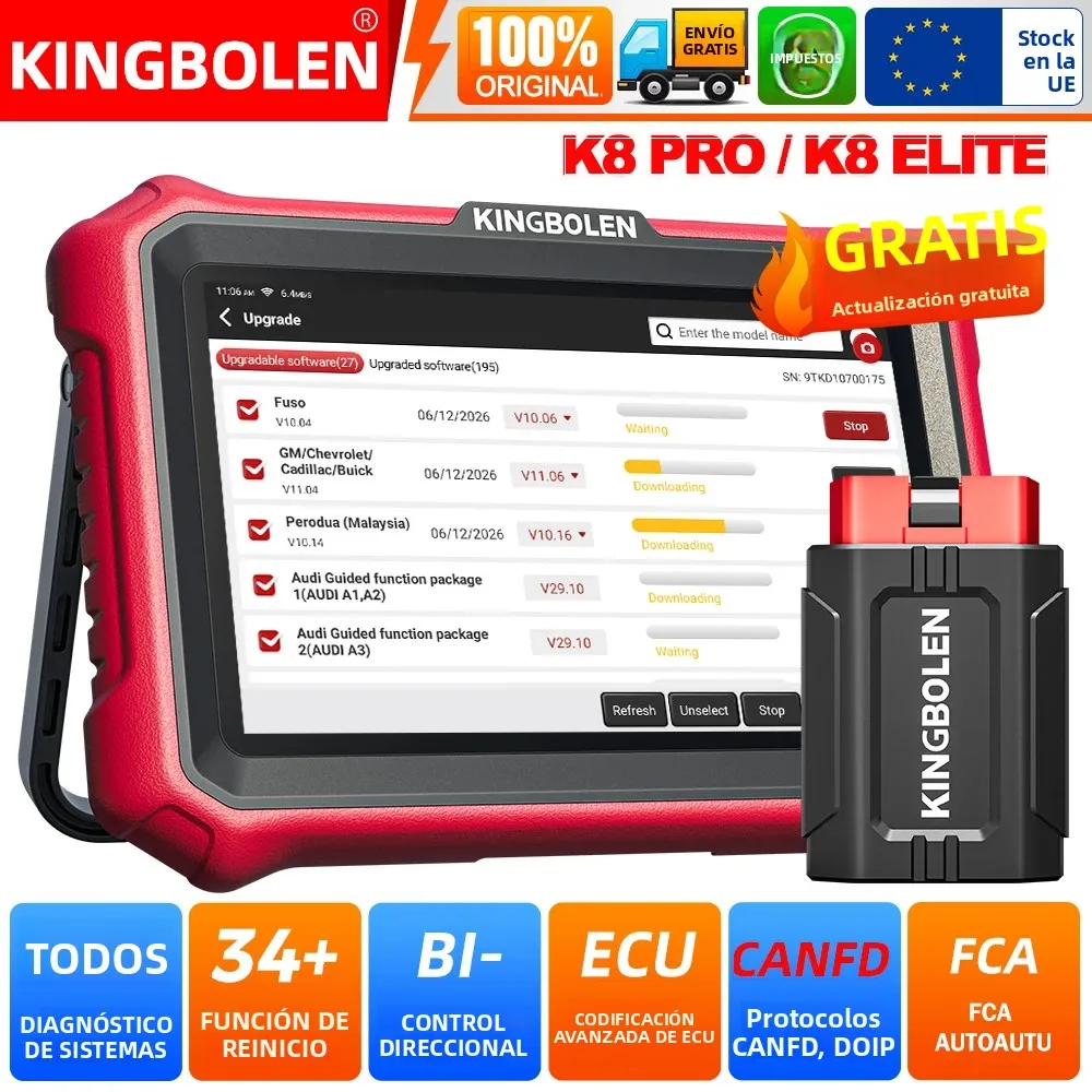 Herramientas de Diagnóstico KINGBOLEN K8 PRO / K8 ELITE 2026 para Autos, Escáner OBD OBD2, Sistema Completo, 34+… — oferta en AliExpress