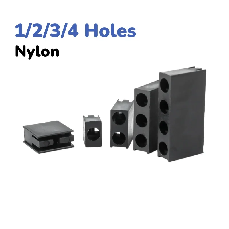 1/2/3/4 Holes Black Nylon Plastic LED Lamp Holder Light Emitting Diode Nylon Lamp Side Hole Seat
