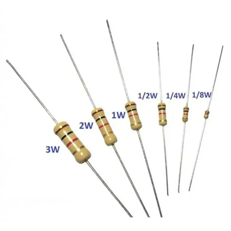 100 قطعة 1/8 واط الكربون فيلم المقاوم 5% 2R2 22R 220R 2K2 22K 220K 2.2 22 220 R K أوم 0.125W 0R-1M