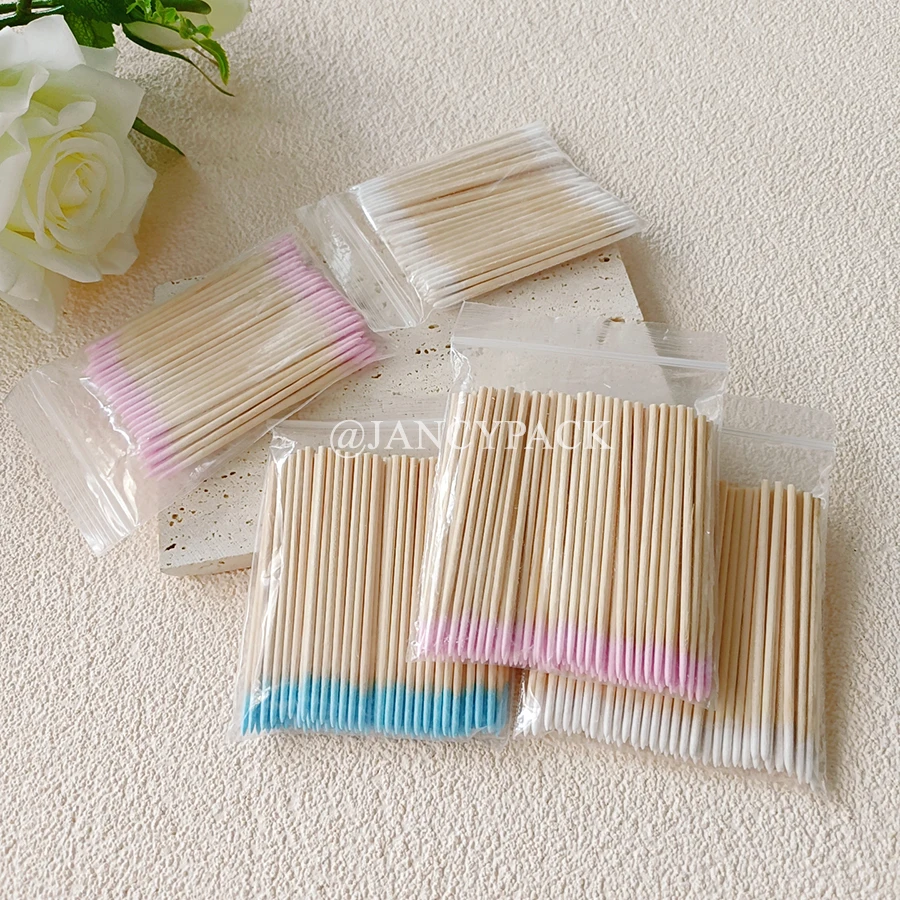 10 paczek po 100 sztuk jednorazowych naturalnych wacików bawełnianych do naprawy brwi, czyszczenia, waciki do makijażu, kosmetyków kosmetycznych, waciki do uszu i ust