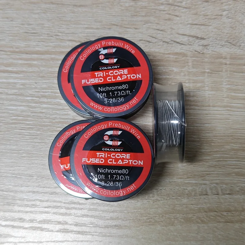 Coilology Tri-Core Fused Clapton NI80 1.73ohm Vape Bobini 10 Feet Isı Teli Direnç Teli Rta Tankı RDA Atomizer Aksesuarı için