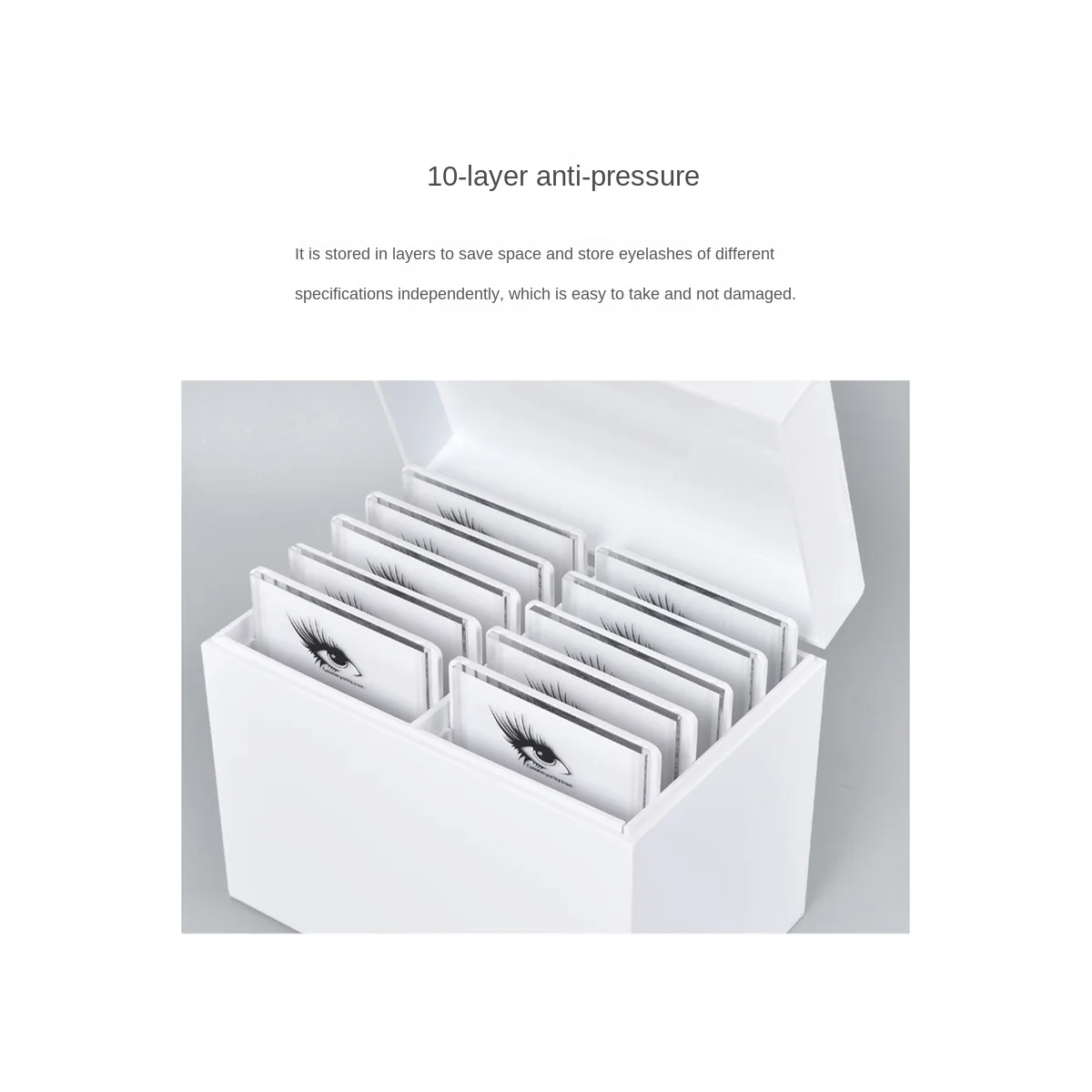 

10 Layers Eyelash Storage Box Makeup Organizer Eyelash Glue Pallet Lashes Holder Grafting Eyelash Extension Tool