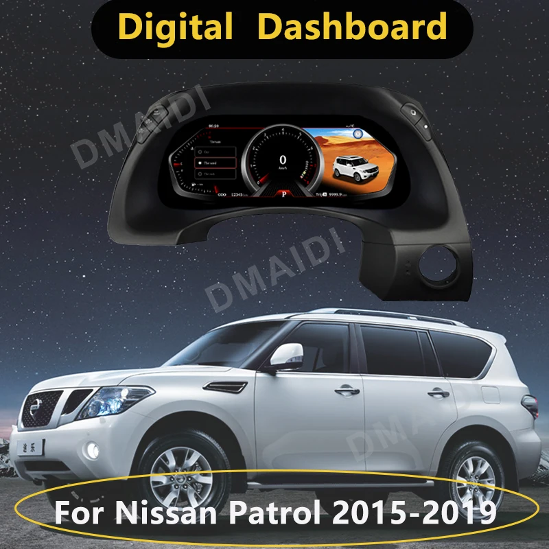 2023 Digital Cluster Virtual Cockpit For Nissan Patrol 2015-2019 Car Multimedia Player Dashboard Speed Meter Car Radio