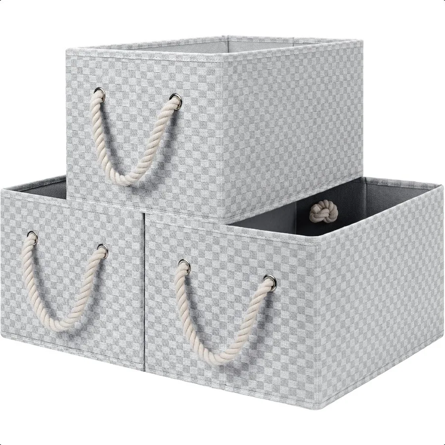 سلات تخزين من StorageWorks لأغطية خزانة قماش قابلة للطي مع مقابض صناديق تخزين من القماش منظم الملابس G #1