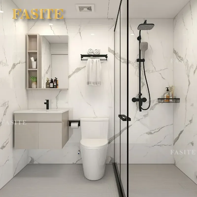 For Integral Bathroom Integrated Shower Room Prefabricated Unit with Dry and Wet Separation Modern Home Bath Solution