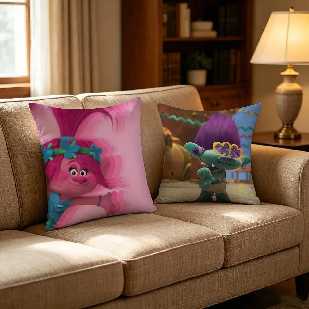

T-Trolls Cartoon Band Together Pillow Case Cushion Cover Throw Pillow Case For Car Sofa