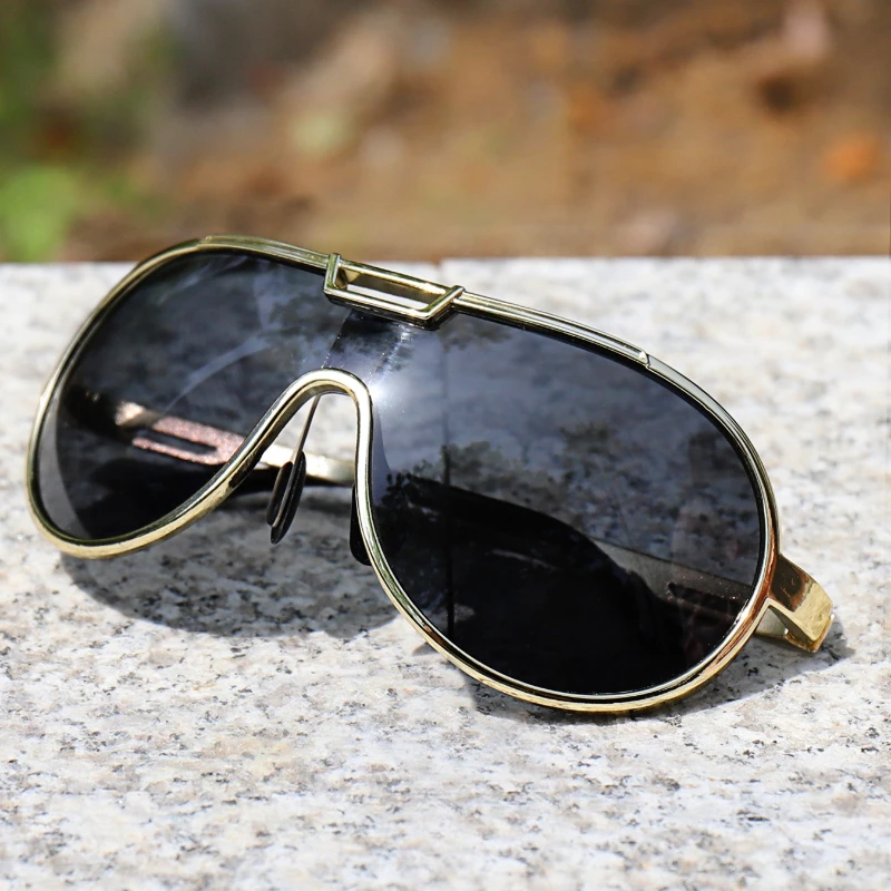 

New Oversize Metal Frame Sunglasses Trendy Street Style Shades Sunglasses Unisex Outdoor Travel Fishing UV Protection Eyewear