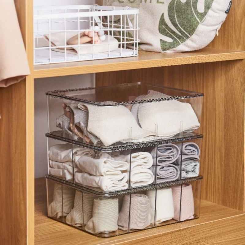 Transparent Underwear Storage Box Drawer Organizers Plastic Container For Cabinet Bedroom Room Clothes Wardrobe Closet Home