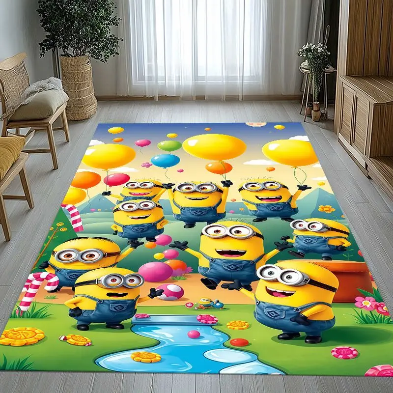 Funny Cute M-Minions Cartoon Soft Non-Slip Large Area Rug for Living Room,Bedroom Playroom Carpet Mat for Sofa,Home Decor Gift
