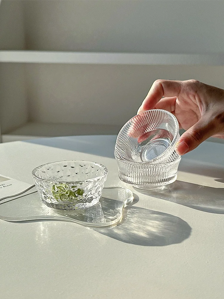 Plato de Vidrio Retro para Salsas, Salsas de ate y Condimentos, Estilo Chino, Forma Redonda, Utensilios de Comedor de Uso ...