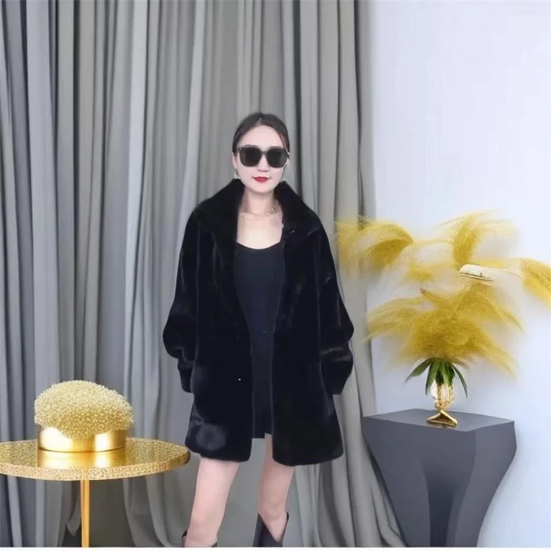 تصميم تحسس جديد الوقوف طوق فو الفراء معطف المرأة الفراء المتكاملة الفراء سترة سميكة لينة فروي سترة واقية ملابس خارجية