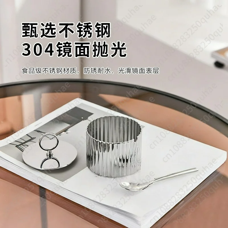 304 Stainless Steel Nordic Luxury Spice Box Kitchen Storage Jar Condiment Bottle Salt Container