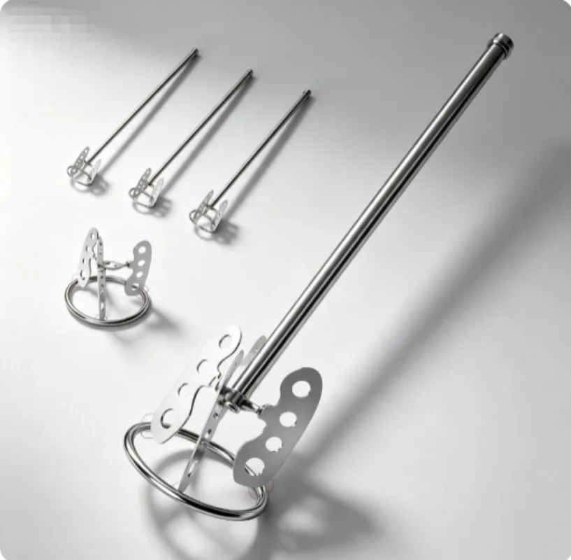 Heavy duty stainless steel mixing rod with mixing paddle, multi-purpose replacement shaft for electric concrete mixer