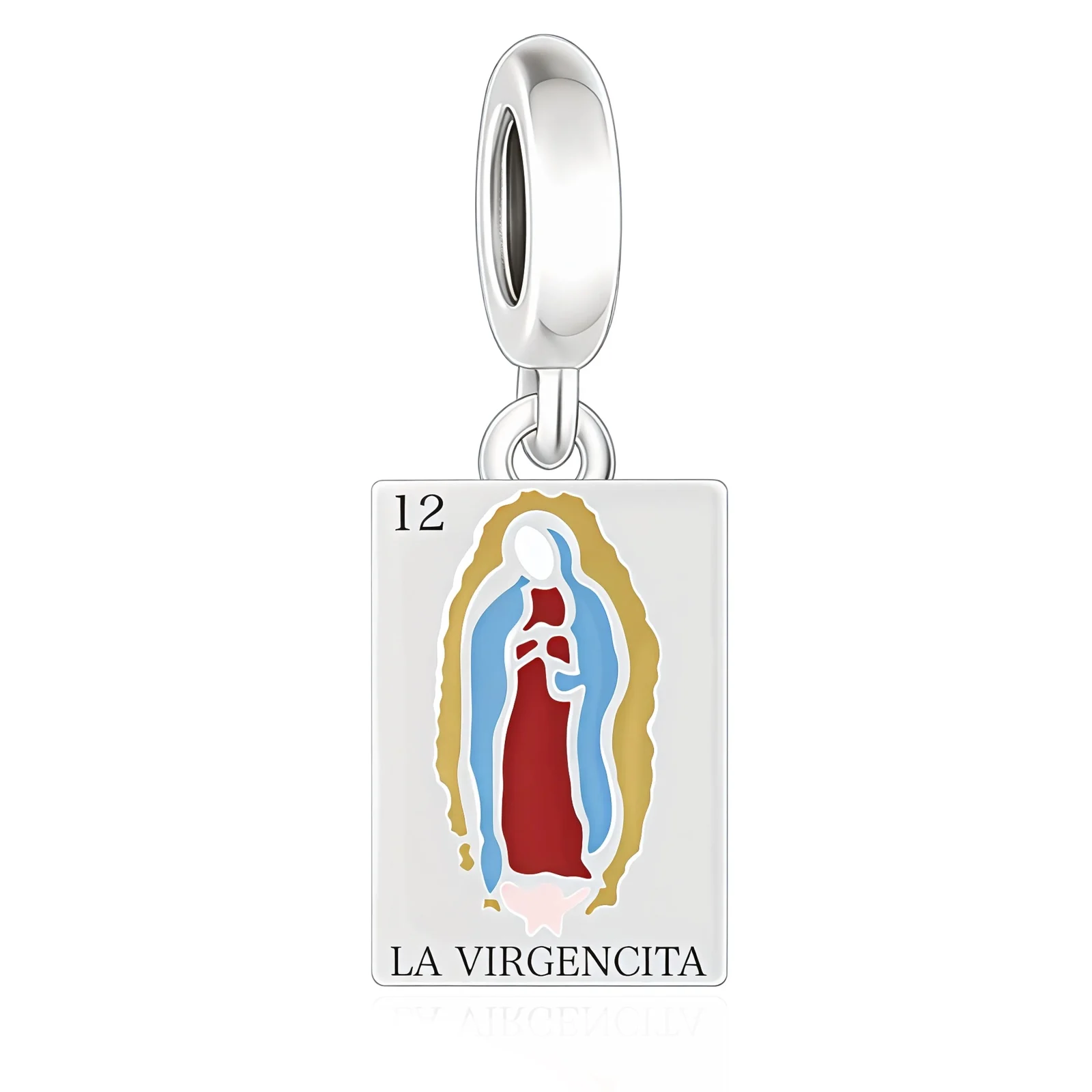 

Huoonew Fit оригинальный браслет-подвеска Pan из стерлингового серебра 925 пробы, Мексиканский номер 12 EL VIRGENCITA, бусина для изготовления карточек Berloque, новый DIY