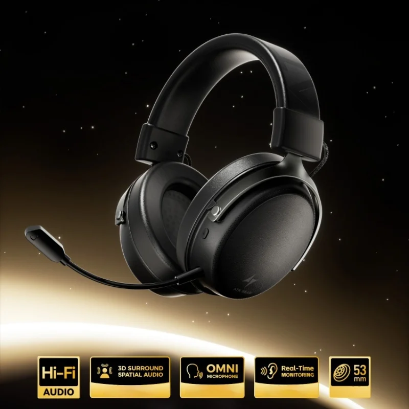 ATK N9 سلسلة سماعة الألعاب اللاسلكية رباعية الوضع 53 مللي متر ديناميكية سائق سماعات ثلاثية الأبعاد المحيطي المكاني الصوت مرحبا فاي سماعات الموسيقى