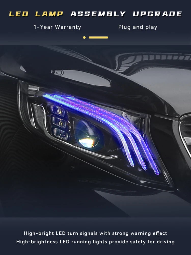 Car Lights For Benz Vito 2016-2023 Head Light W447 2023 Newest Design Full LED DRL Headlight Turn Signal Front Lamp Accessories